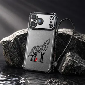 Howling Wolf Tree Silhouette Case for iPhone 17 Air 16 16e 15 14 13 12 11 Pro Max Plus X XS Four-corner Thickened Drop Protection Shockproof Soft Silicone smartphone Cover