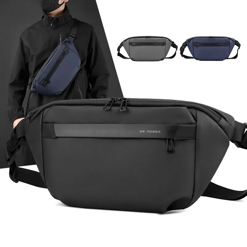 New Men's Crossbody Bag Large Capacity Lightweight Men's Bag Fanny Bag Sports Leisure Breast Bag Shoulder Bag