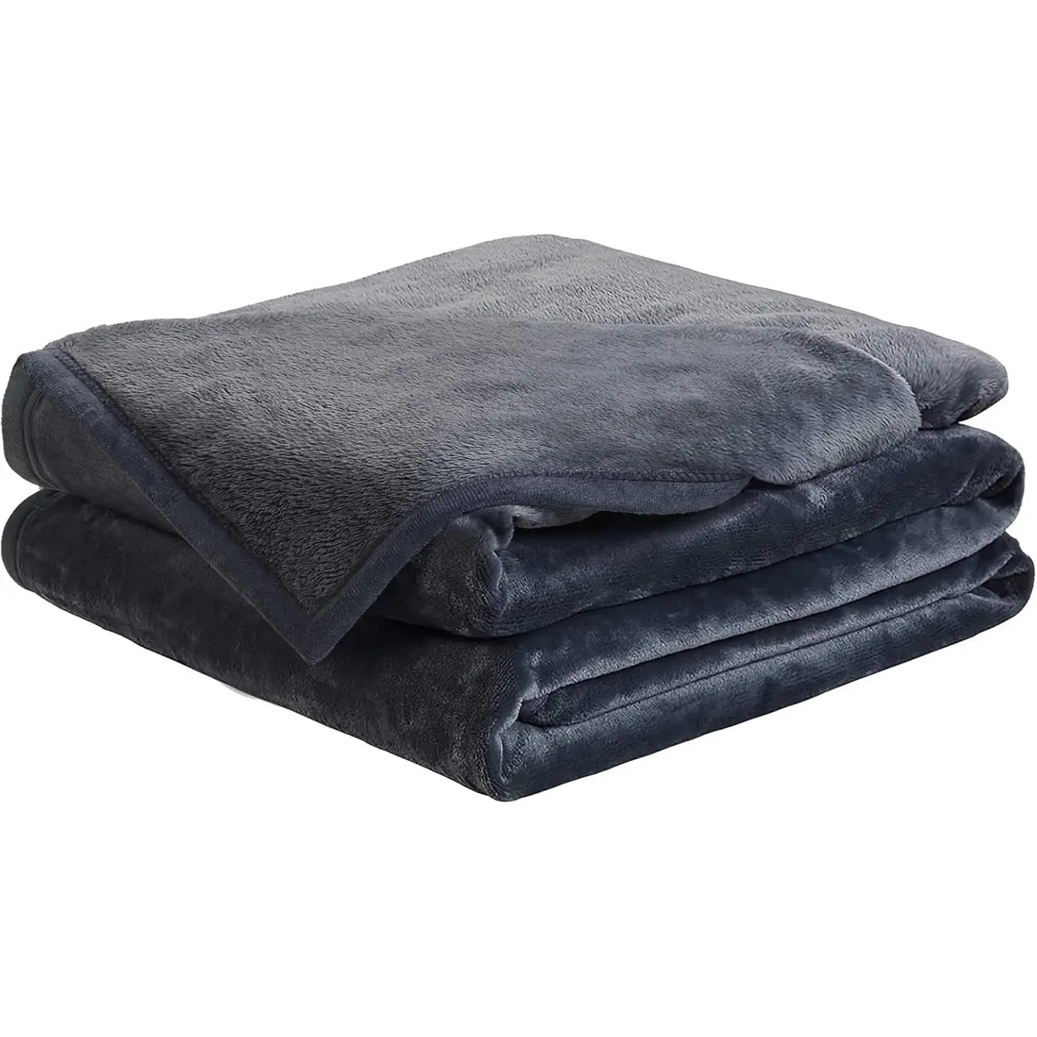 Soft Lightweight Queen Size Fleece Blanket, Dark Grey 90x90 inches | Breathable Cozy Texture, Plush Flannel Warm Fabric, Anti-Static, Machine Washable, for Bed, Couch, Sofa