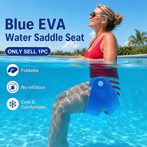 Blue EVA Water Saddle Seat, 1PC Foldable Pool Float Chair, No Inflation Foam Floating Seat for Adults Kids, Lightweight Pool Lounger for Swimming Pool Lake Beach Summer Water Activities