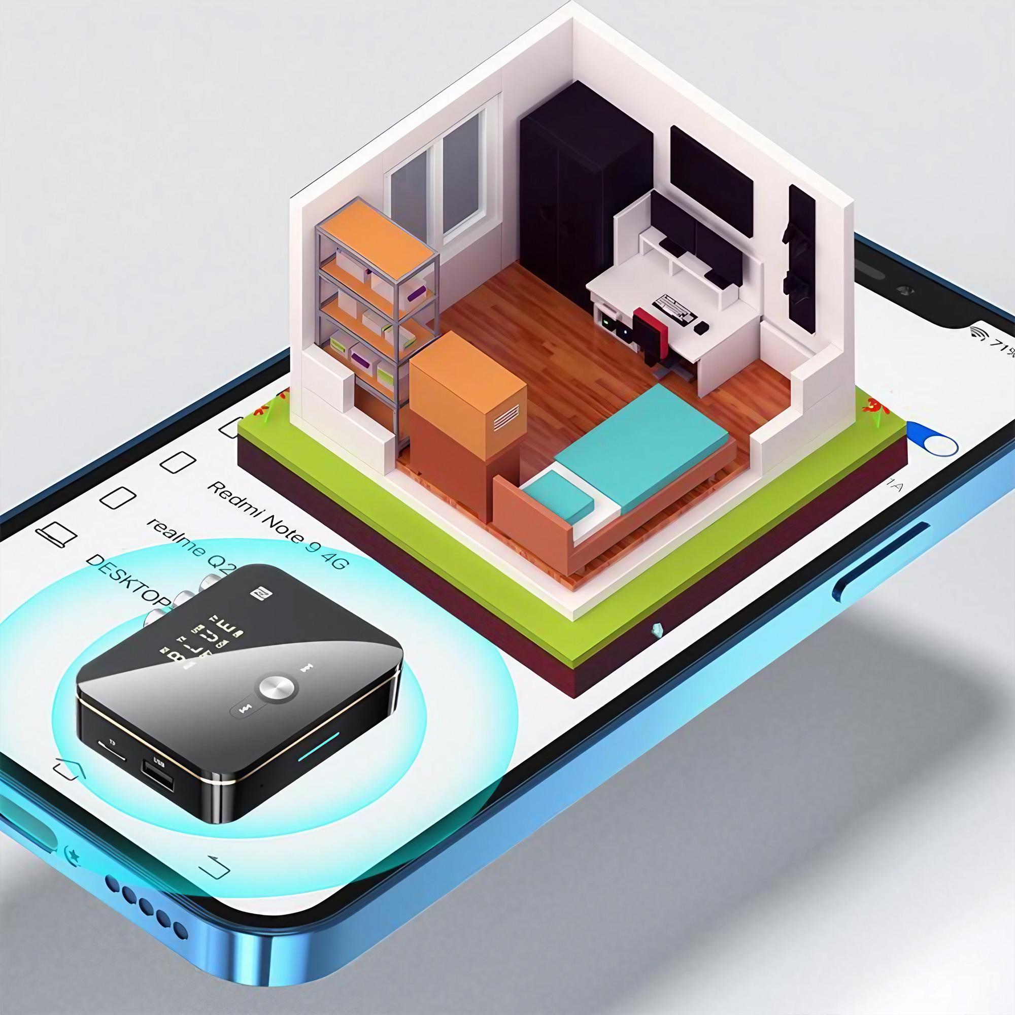 Bluetooth 5.0 multi-functional wireless receiver and transmitter, supports NFC, low latency, high-definition audio adapter, streaming music converter