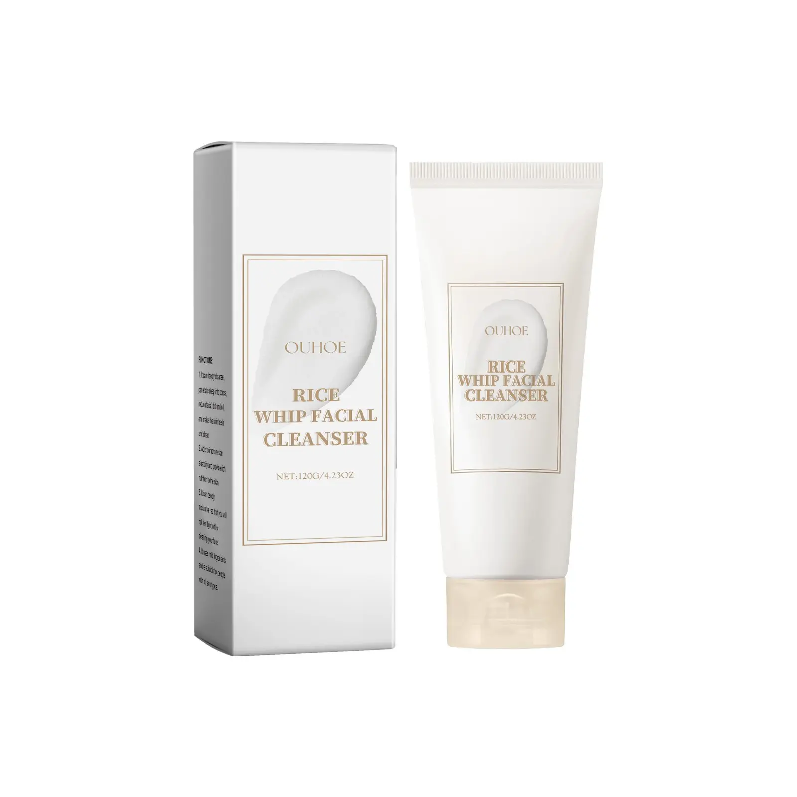 Rice Face Wash – Deep Pore Cleansing, Hydrating & Moisturizing, Softens Skin, Rich Foam Facial Cleanser, Radiance