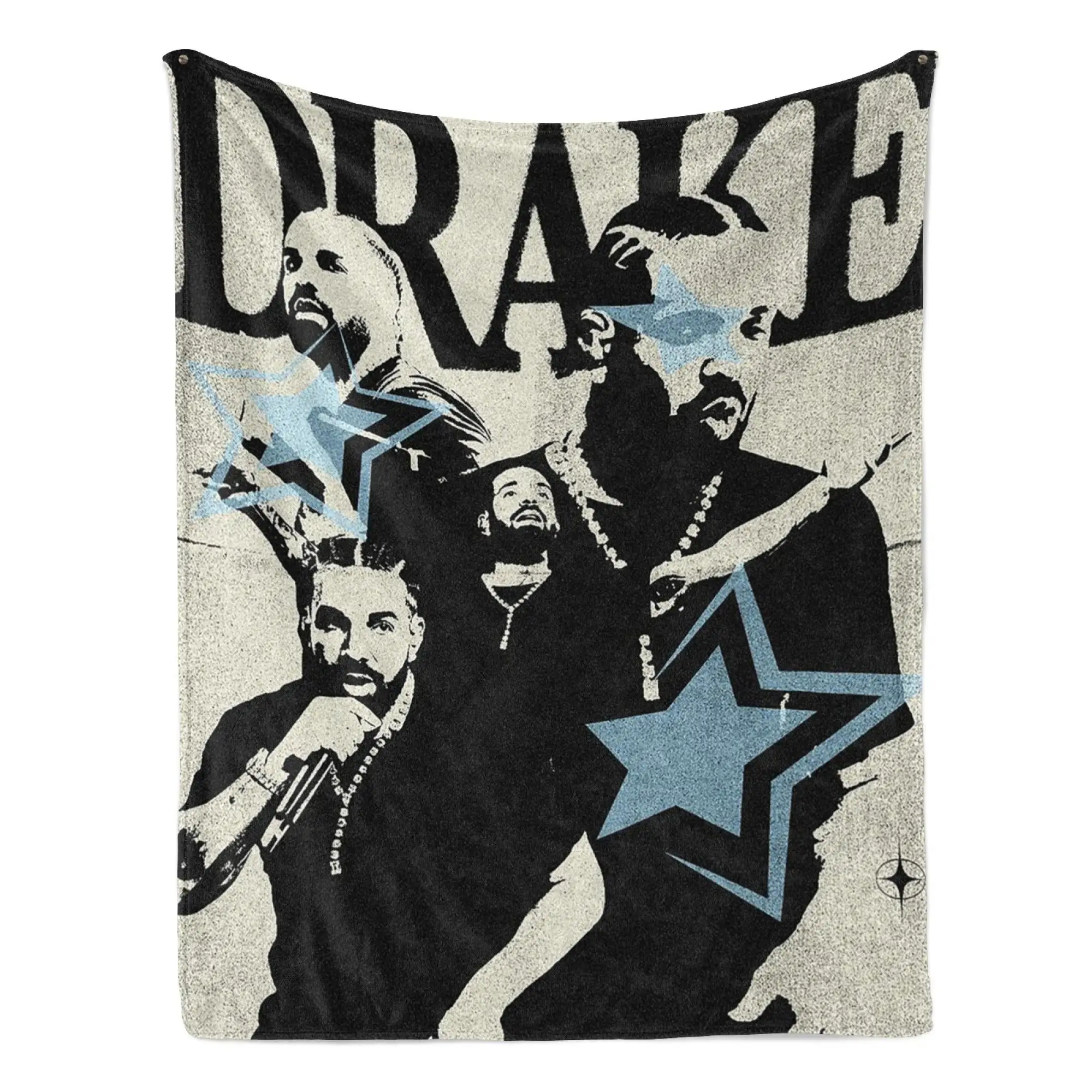 Black Minimalist Flannel Throw Blanket with Bald Character & OK Text Graphic, Ideal for Bedroom, Sofa, Friend Birthday Gift