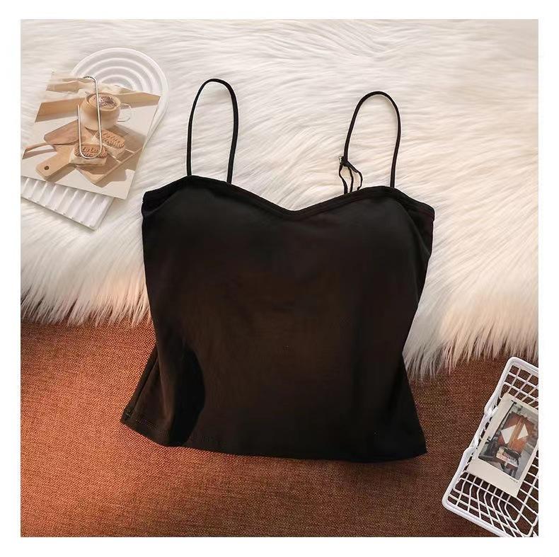 White Camisole Vest for Women Summer Inner Wear with Chest Pad Spider Web Beautiful Back Bra Integrated Sweet Spicy Girl TubeWomenswear Tops Workout Tops Spaghetti Strap Basic Workout Sets Women Sports Bra Casual Minimalist Short Sleeveless