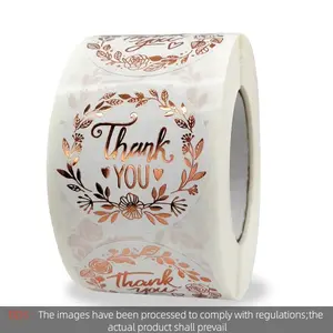 500pcs Luxury Bronzing Labels Thank You for Your Order Stickers Baking Seal Labels for Shop Business Package Gift Sticker