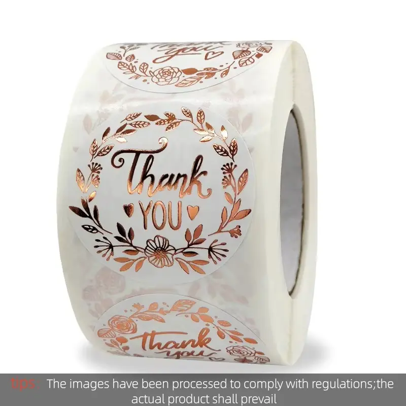 500pcs Luxury Bronzing Labels Thank You for Your Order Stickers Baking Seal Labels for Shop Business Package Gift Sticker
