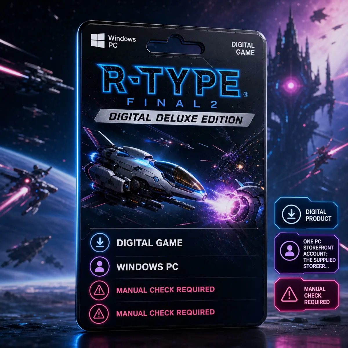 R-Type Final 2 Digital Deluxe Edition, Digital Game, Windows PC, PC Digital Code, Region Check Required