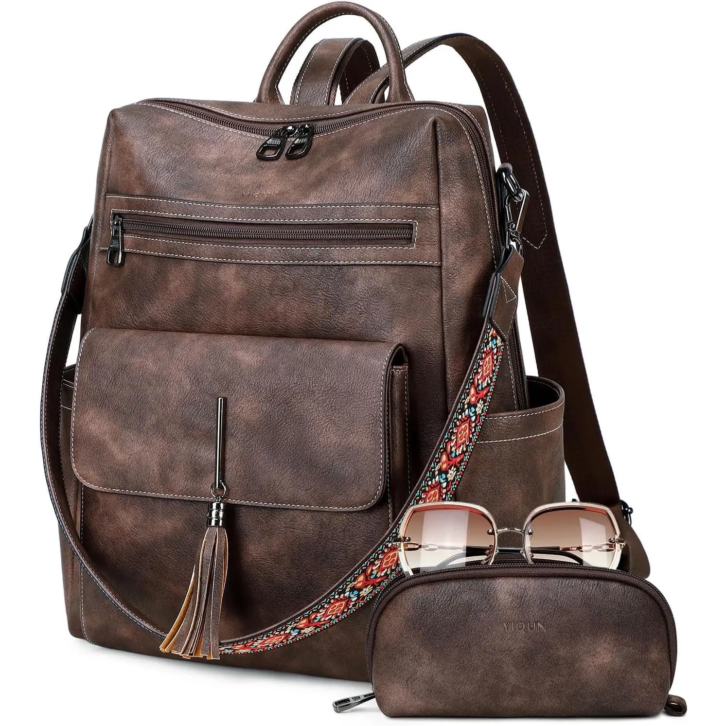 PU Leather Backpack Purse for Women Fashion Tassel Designer Ladies  Bags Designer Large Backpack Casual Daypacks