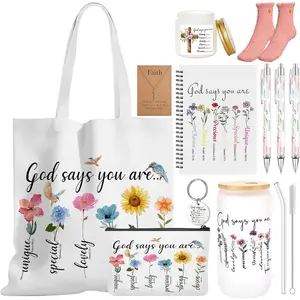 11 count Christian Religious Gifts for Women Faith Inspirational  for  Catholic Faith Based Gifts Set   Floral Accessories for Her  Sister Mom Grandma Wife Birthday Gifts