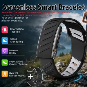 New men's and women's fashionable lightweight smart wristband, dual band switching, no screen design, close to the wrist, vibration reminder, supports pedometer, sleep monitoring, female menstrual data, multifunctional, suitable for men's watches