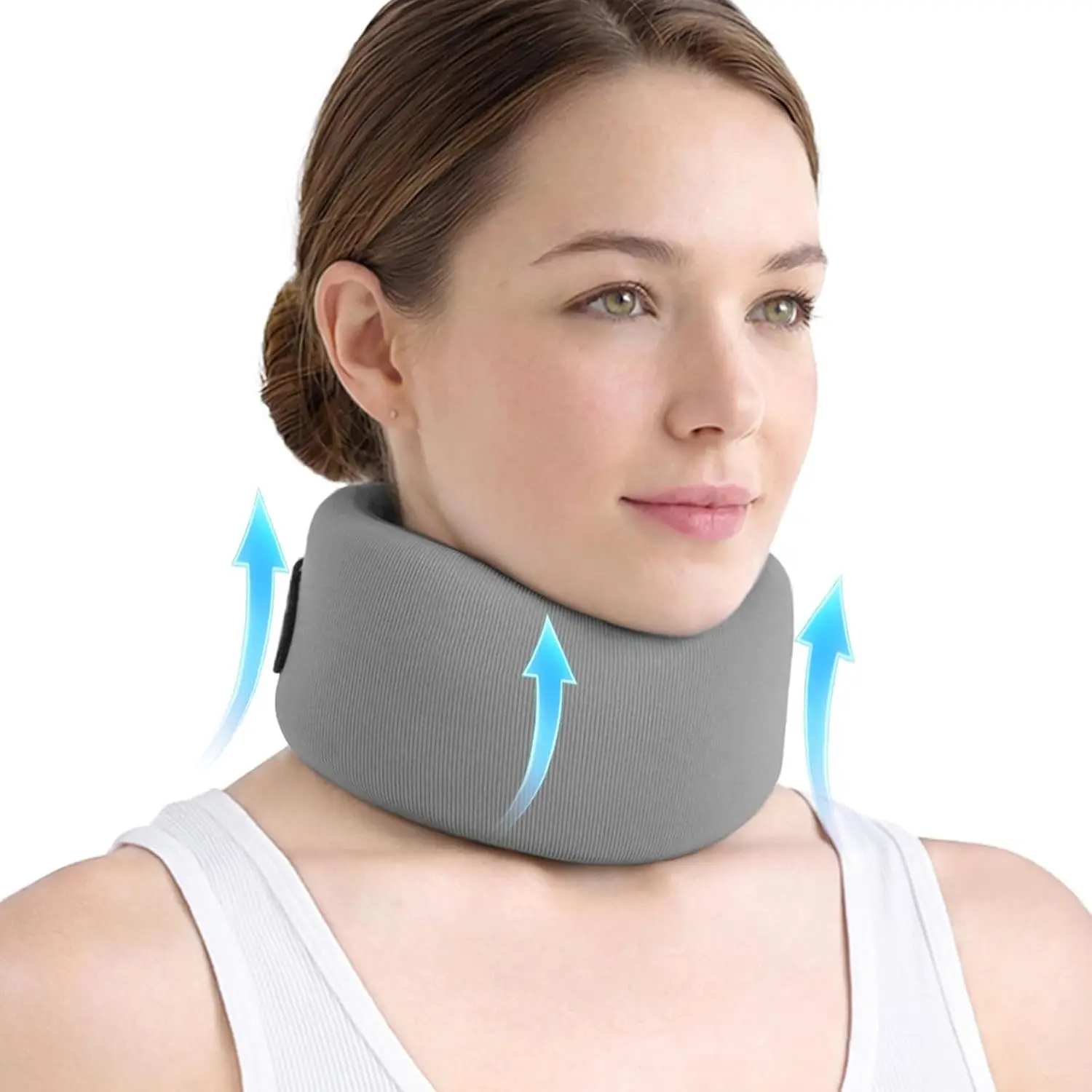 Memory Foam Neck Brace for Neck Pain and Support, Adjustable Cervical Collar Keeps Vertebrae Stable, Relieves Cervical Spine Pressure, Ideal for Travel, Workers & Neck Injury Recovery