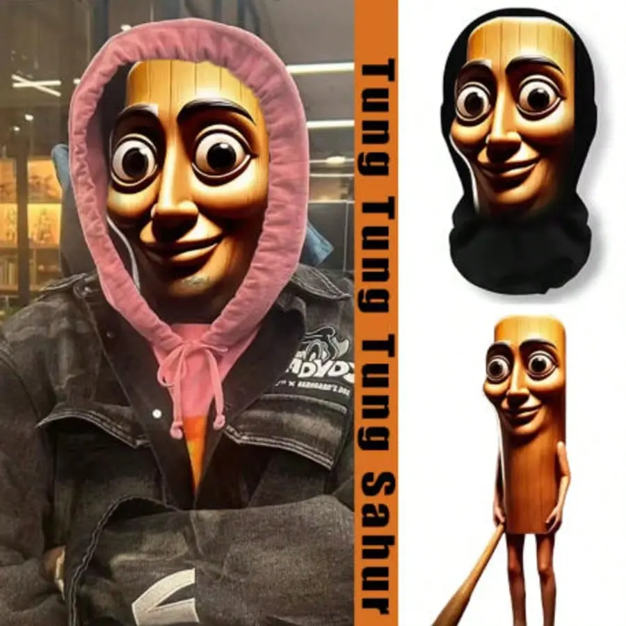 1Pc NEW 3D Printed Full Face Mask TungTungTung Sahur Mesh Mask For Men Party Supplies Funny Cosplay Props Novel Costume Mask Cool Mask Mask Design