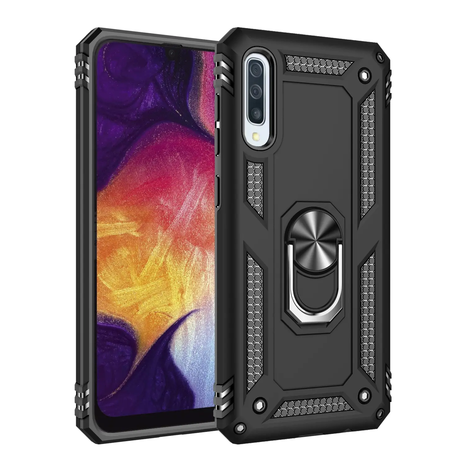 Case for Samsung Galaxy A50S/A30S/A50 Adjustable Metal Ring Stand, Anti-Slip Dual-Layer Shockproof, Scratch-Resistant for Samsung Galaxy A50S/A30S/A50 Phone Case