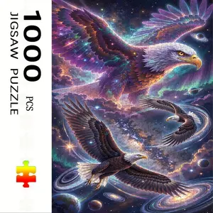 1000 Piece Eagle Theme Puzzle, Large Adult Family Interactive Toy, DIY Home Decor Brain Challenge, Holiday Scene, Durable Puzzle