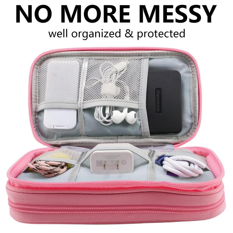 Portable Multi-Grid Storage Bag, 1 Set Waterproof Travel Cable Storage Bag, Compact Cable Organizer for Home, Office, Travel and Summer Vacation, Versatile Travel Accessory