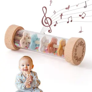 Montessori Baby Rain Stick - Rainbow Hourglass, Musical Rattle, Sensory Products, Colorful Educational Stress Relief Toy for Kids