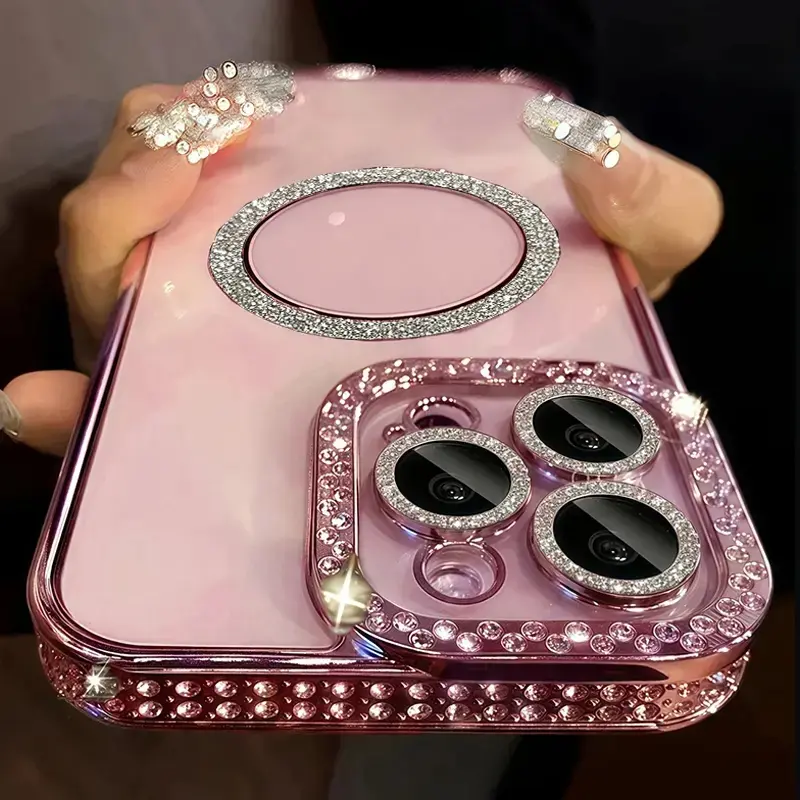 Sparkling Rhinestone Magnetic Protective TPU Shockproof Phone Case  Protector Casing for iPhone 17 Air/16/15/14/13/12/11 Plus/Pro/Max,  Anti-Drop Shockproof Protection Fashion Phone Cover for Women - TikTok Shop