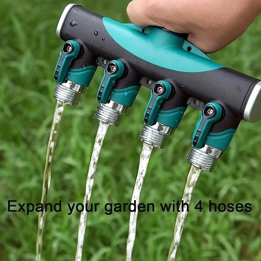 1PC Hose Accessories 4 Way 2 Way Hose Connector Splitter Garden Hose Connectors Garden Water Splitter Faucet Adapter Hose Shut Off Valve for Home Garden Watering for Garden