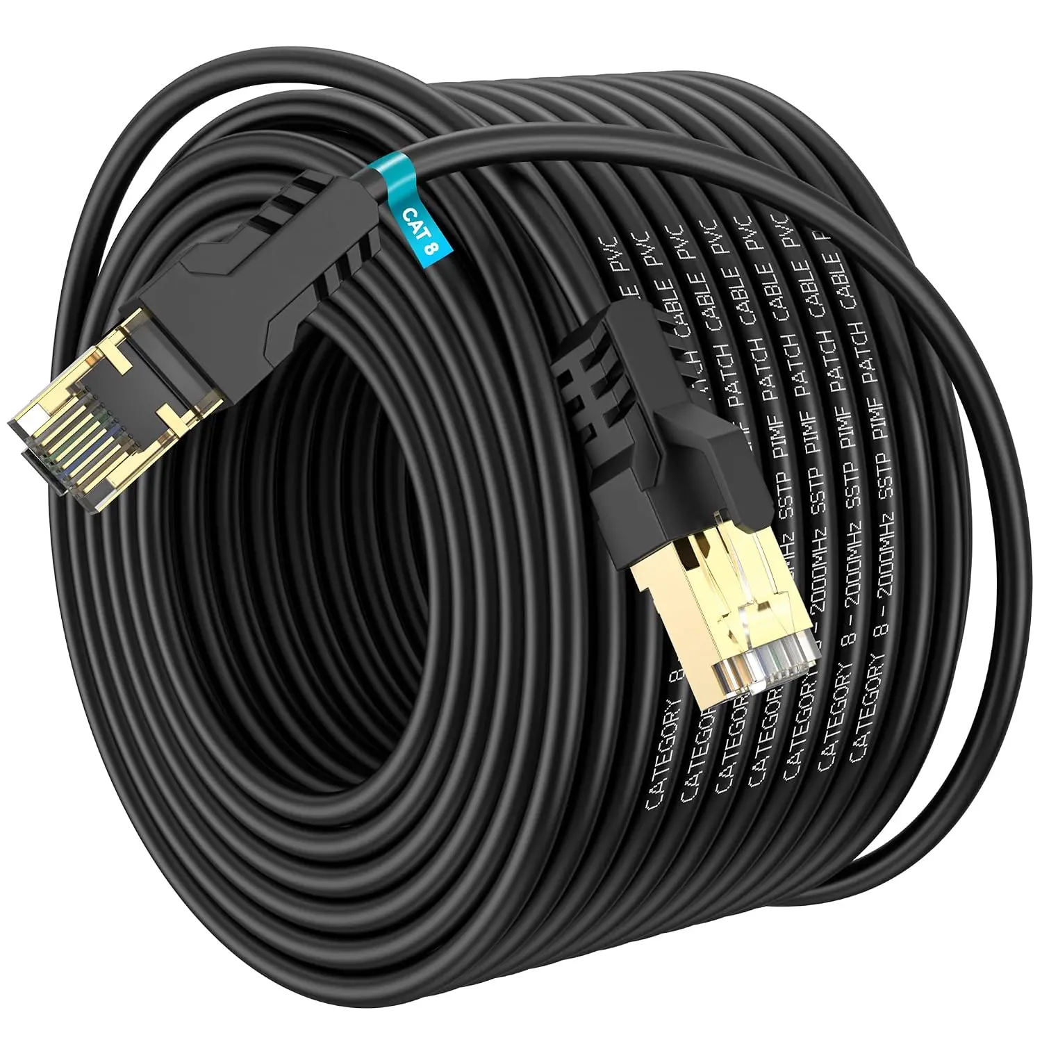 8 Ethernet  3FT 6FT 10FT 20FT 40FT 50FT 100FT 150FT,High Speed 40Gbps,2000Mhz,26AWG, Plated RJ45 Connector,for Outdoor&Indoor,for/PC/Modem/Router/Gaming, Than Cat7/Cat6/Cat5