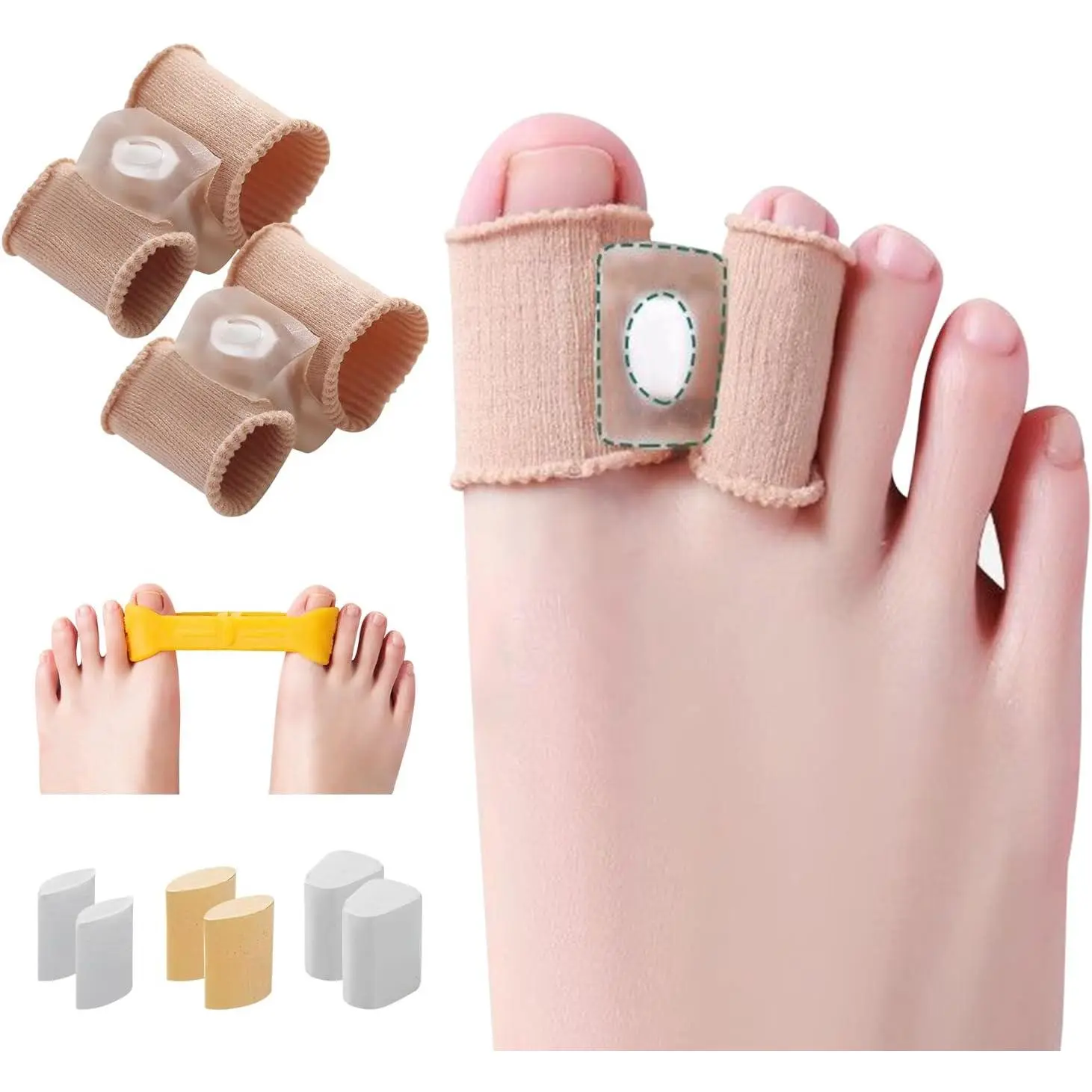 Big Toe Separators for Women & Men Bunion Corrector & Hammer Toes Straightener, Silicone Spacers for Overlapping Toes, Corn Relief & Foot Pain Support, Soft Gel Protectors