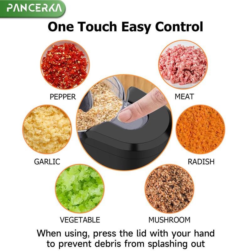 US Plug Charging Electric Vegetable Chopper, 1/2 Counts Mini Food Grade Processor, Convenient Food Chopper for Cutting, Dicing, Chopping and Pureeing, Kitchen Appliances, Kitchen Accessories