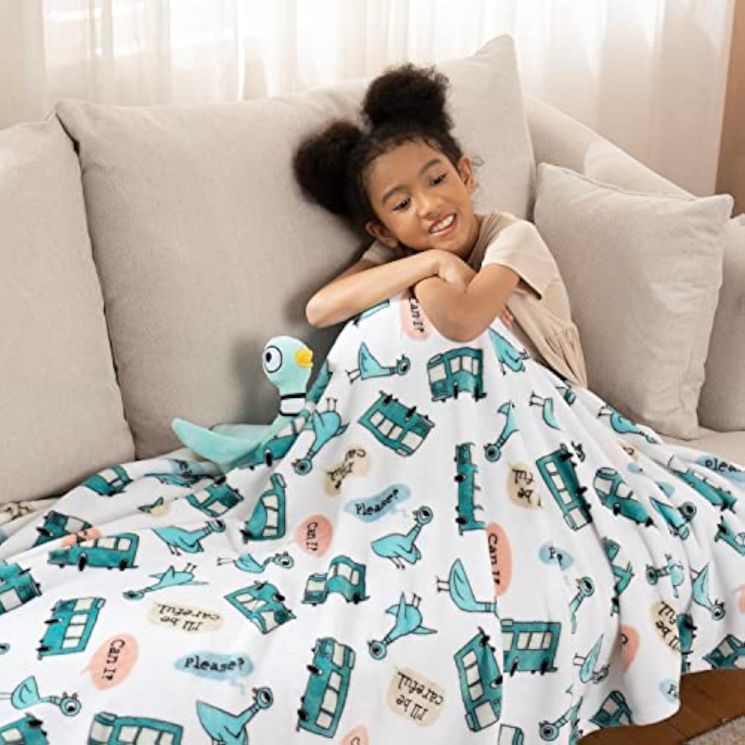 Eyesoul Berkshire Blanket VelvetLoft® Luxury Soft Polyester Throw Blanket, Don’t Let The Pigeon Drive The Bus