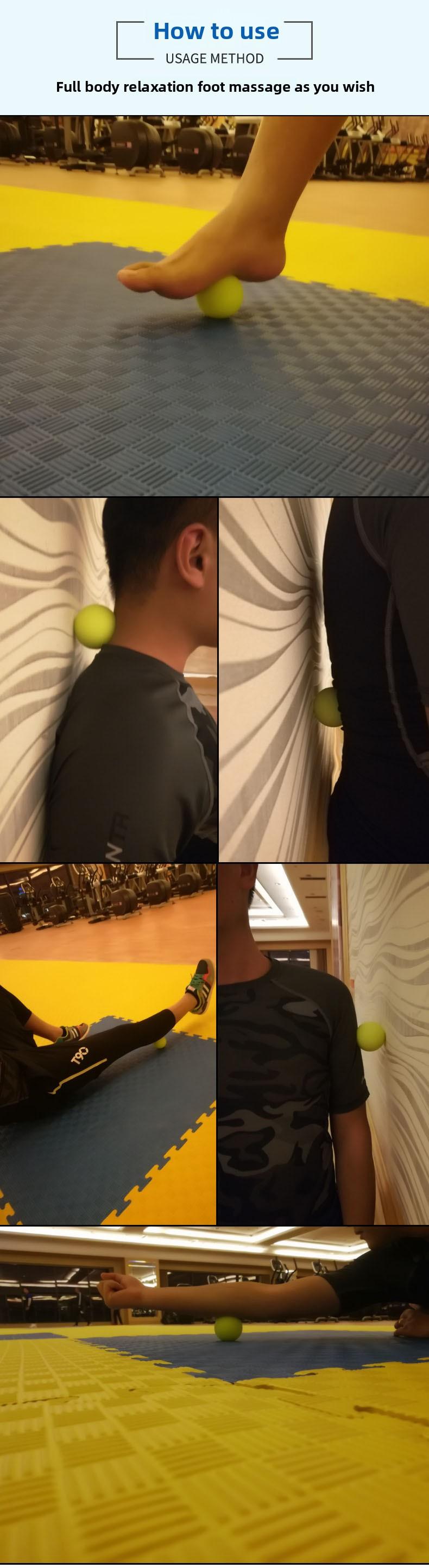 Silicone massage ball, single ball, fascia ball, yoga ball, fitness ball, acupoint relaxation ball for hands, feet, and back, meridian ball