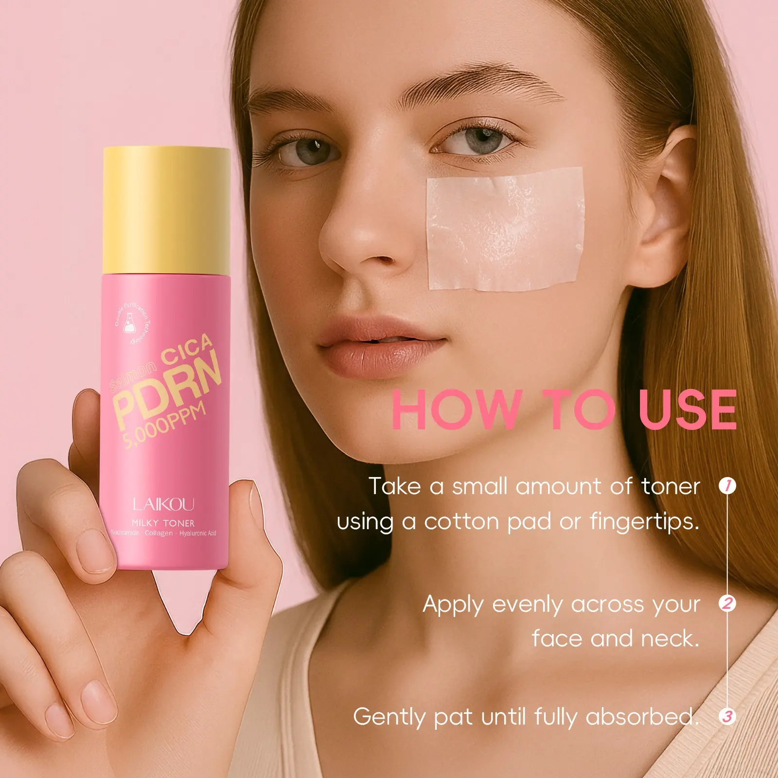 Pdrn Centella Brightening Toner 100ML, Soothing Repair, Niacinamide Brightening, Hyaluronic Acid Moisture, Smooth Skin, Essential for Sensitive Skin， Soothes & Softens Rough Skin Texture
