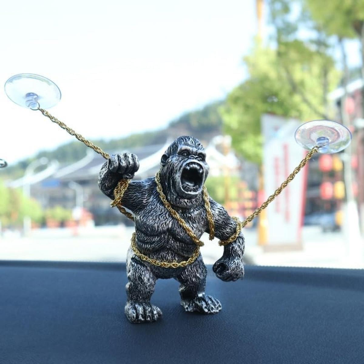 Crazy Gorilla Dashboard Decor| Anti-Slip Base, Funny Car Ornament