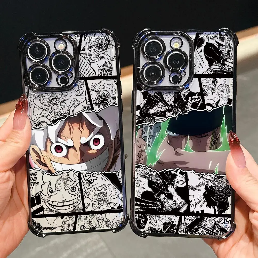 One P-Pieces L-Luffies Phone Case for iPhone 17 16 15 14 13 12 11 Pro Max Air  Anti-drop Transparent Soft Cover
