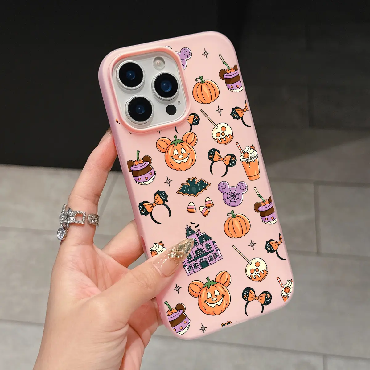 Cute Halloween Pumpkin Phone Case ,‌ Cute Slim & Lightweight 2-in-1 Shockproof Cover for iPhone 17 16 15 14 13 12 11 Pro Max Plus Air , Spooky Sweet Collage
