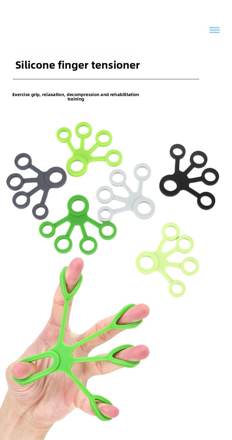 Silicone five-finger pull device, finger flexible trainer, grip device, wrist flexion and extension vein rehabilitation training