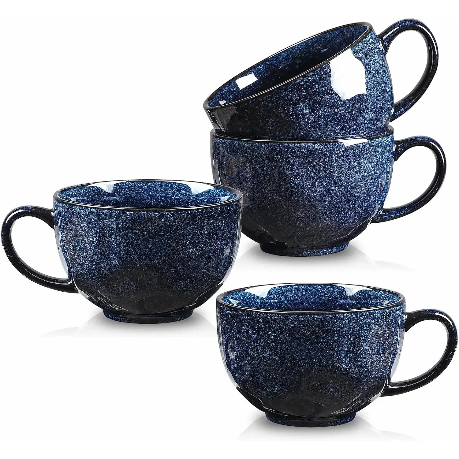 Soup Mug Coffee Large - Ceramic Wide  Extra Big Handle Bowls Latte  Mug Set Gaint Cereal Oatmeal Cappuccino Cup Set 27 oz