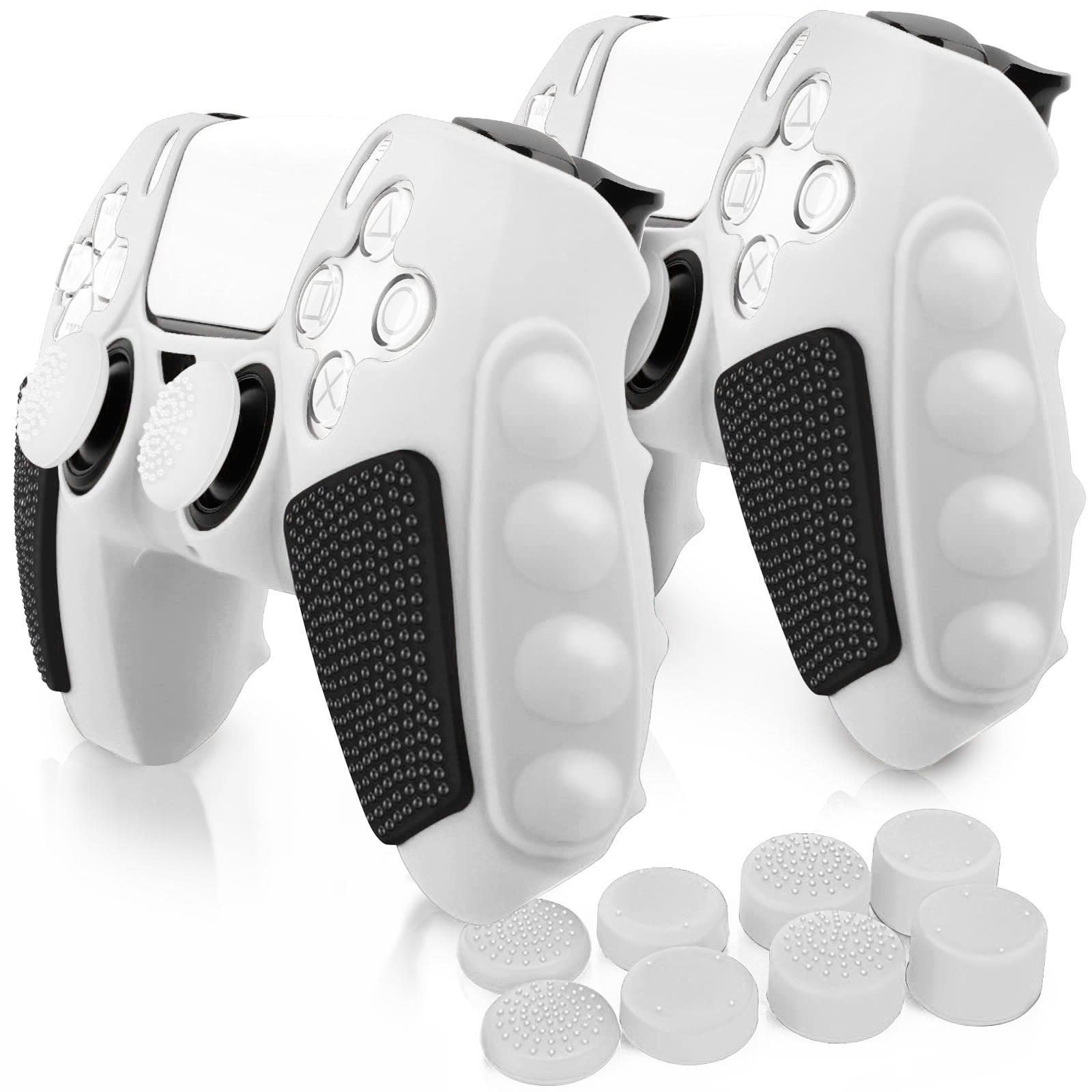 Game Controller Non-slip Protective Case with 8 Thumb Grip Cap, Silicone Soft Shell Game Controller Protective Cover, Console Accessories for PS5 Tech Accessories