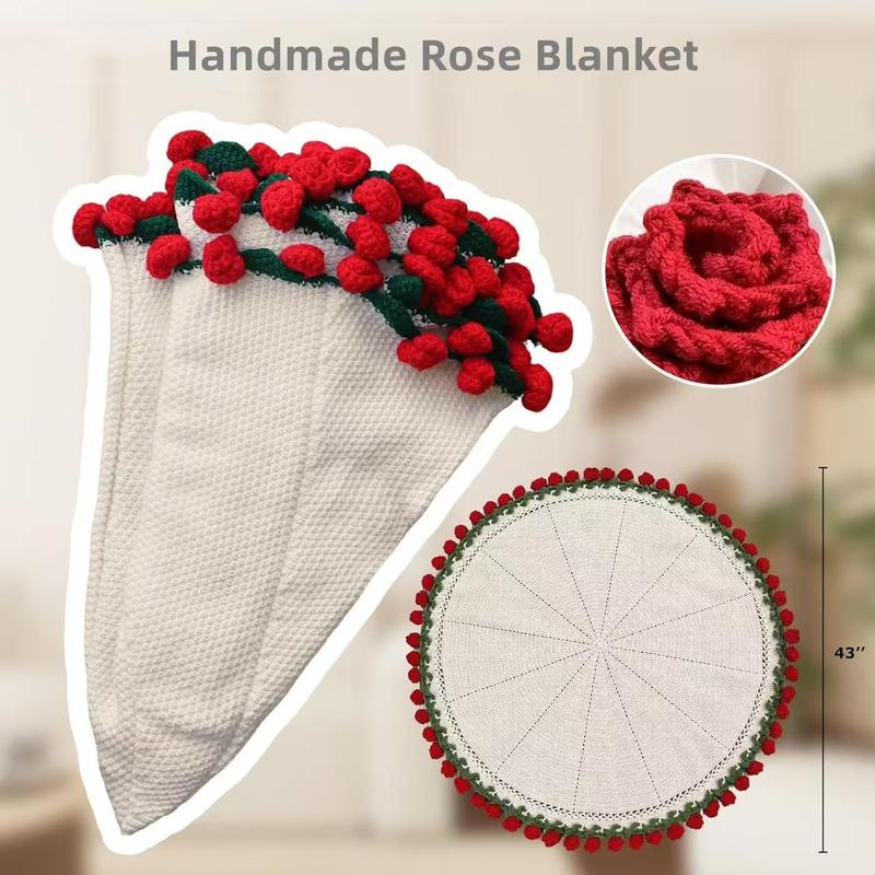 Rose hand-woven blanket, pure handmade blanket, can be turned into a bouquet of roses blanket,a gift for the object, mother, elders, a special gift-MM Rose hand-woven blanket, pure handmade blanket, can be turned into a bouquet of roses blanket,a gift for the object, mother, elders, a special gift-MM