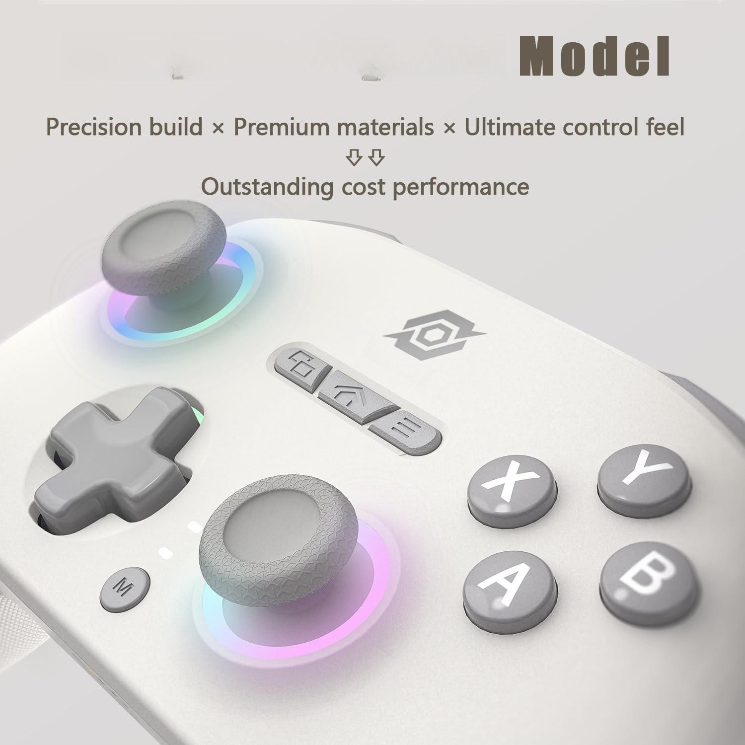PC Controller with 1000Hz Polling Rate, Switchable Hall and Tactile Triggers, Hall Joysticks, Turbo, Macro, RGB Lighting, 2.4G  Wired, Compatible with Windows PC/ /Steam Deck/Android/iOS