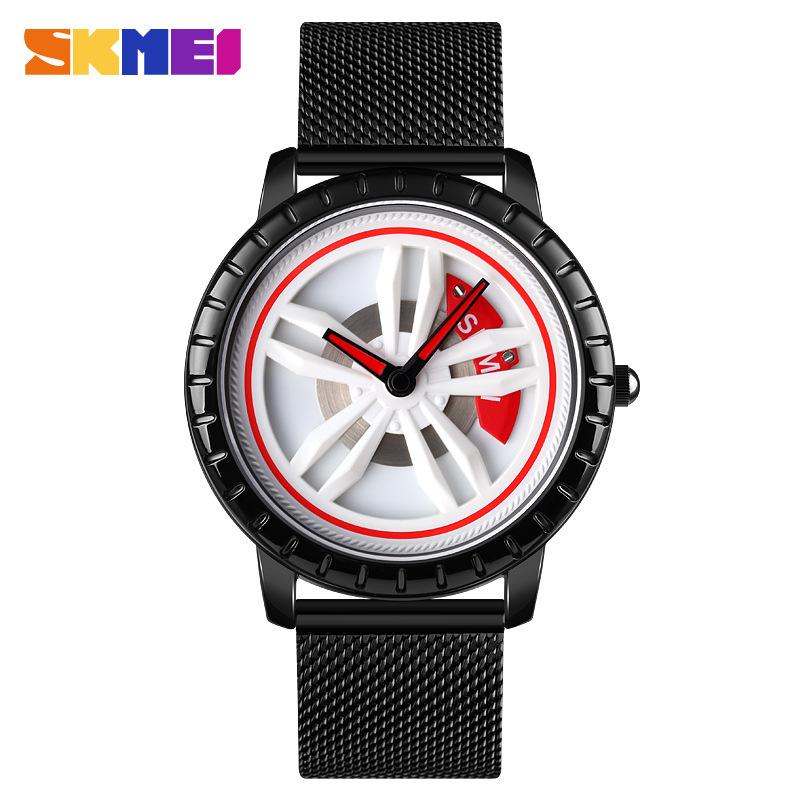 SKmei Waterproof Quartz Men's Watch Trendy Tire Dial Steel Mesh Strap Men's Watch Wholesale