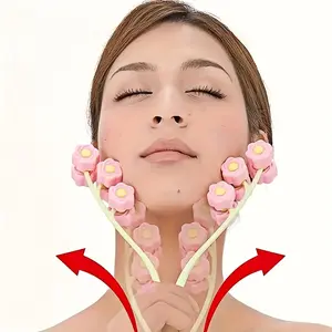 1pc Facial Massager, Facial Massage, Floral-patterned Massage Roller, V-face Lifting and Firming, Beauty Tool