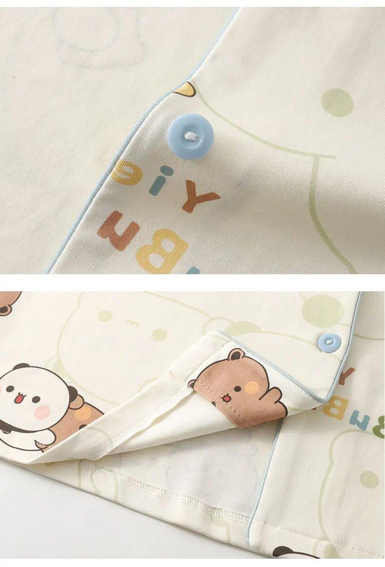 Bubu Dudu Pajama Set Soft Comfortable Sleepwear Cotton Loose Pyjama Suit Loose Home Clothes Are Cold SummerClothes Birthday Gift