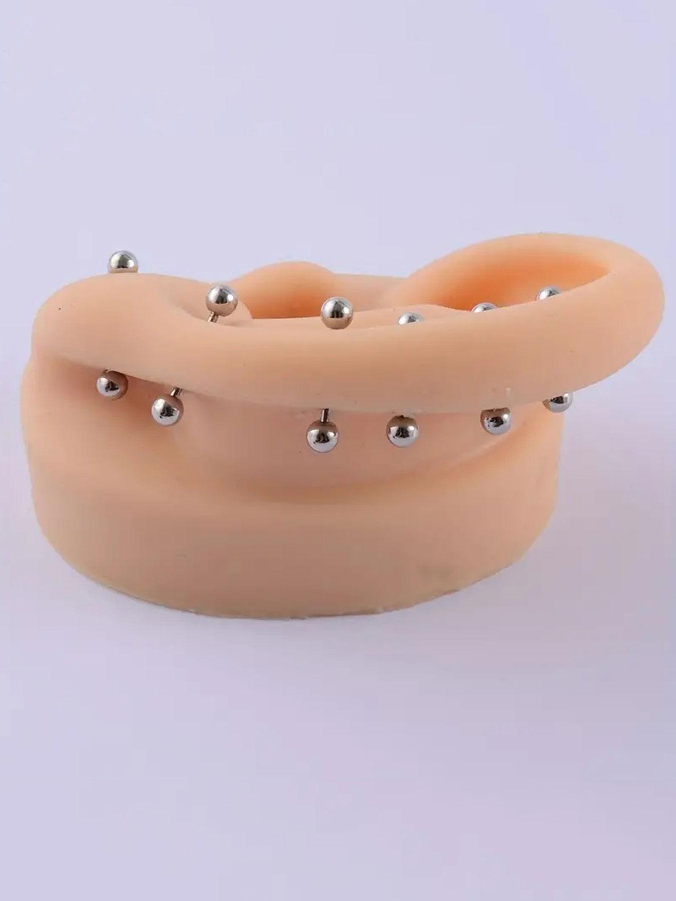 Stainless Steel Ear Ball Studs, 3 Pairs Simple Light Ball Decor Stud Earrings, Helix Earring, Fashion Jewelry for Party, Daily Clothing Decor for Girl, Birthday Gift