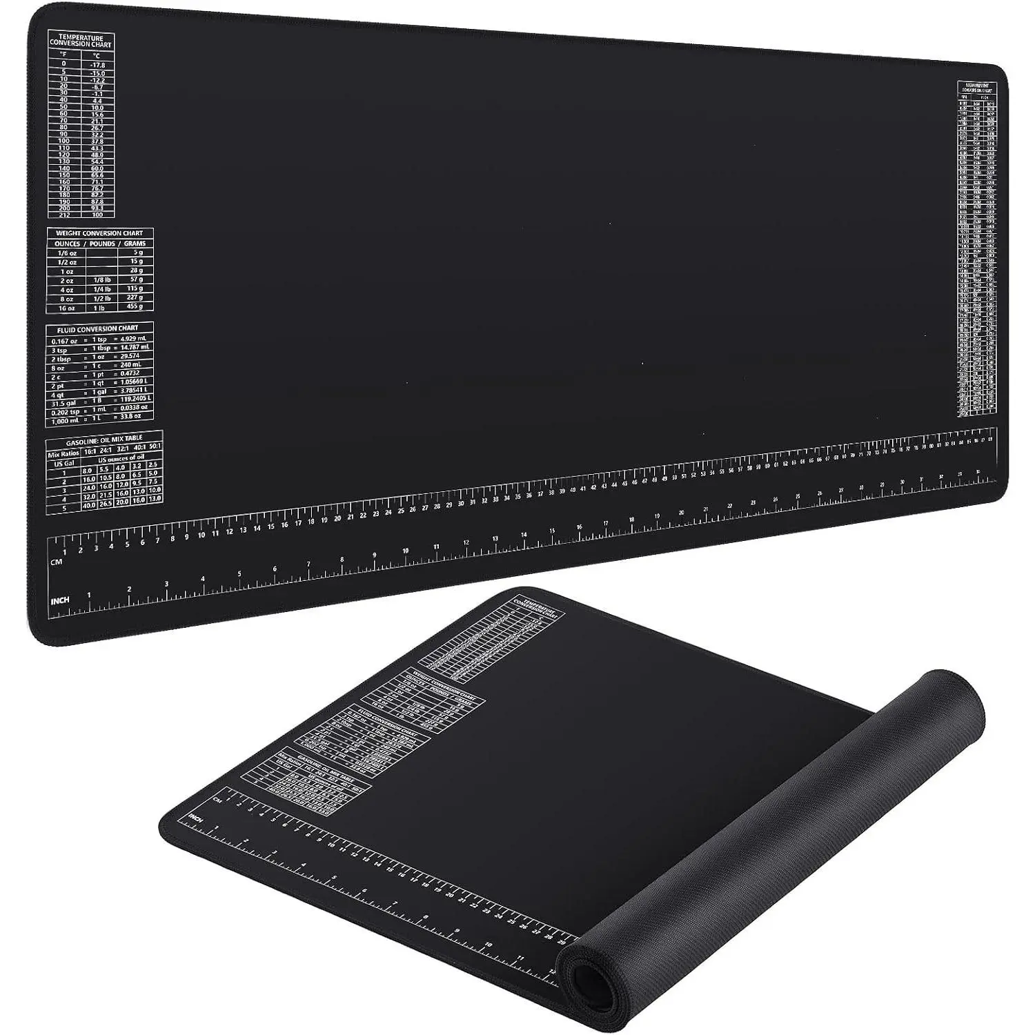 2 Pcs Neoprene Workbench Mat with Ruler and Reference Charts