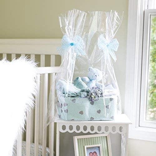 Clear Basket Bags, Large Clear Cellophane Wrap for Baskets & Gifts 24"x30" (5)