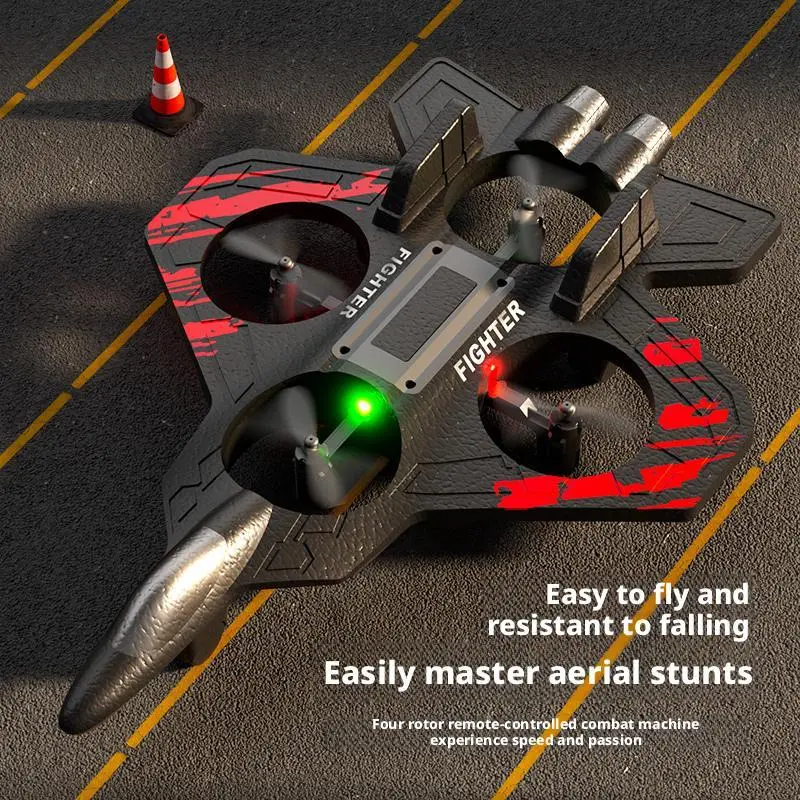 Kids Remote Control Jet Fighter Toy Plane - Kids Toys with 360° Stunt Flip, Decorative Colorful Lights for Outdoor Play, Decorative Lights