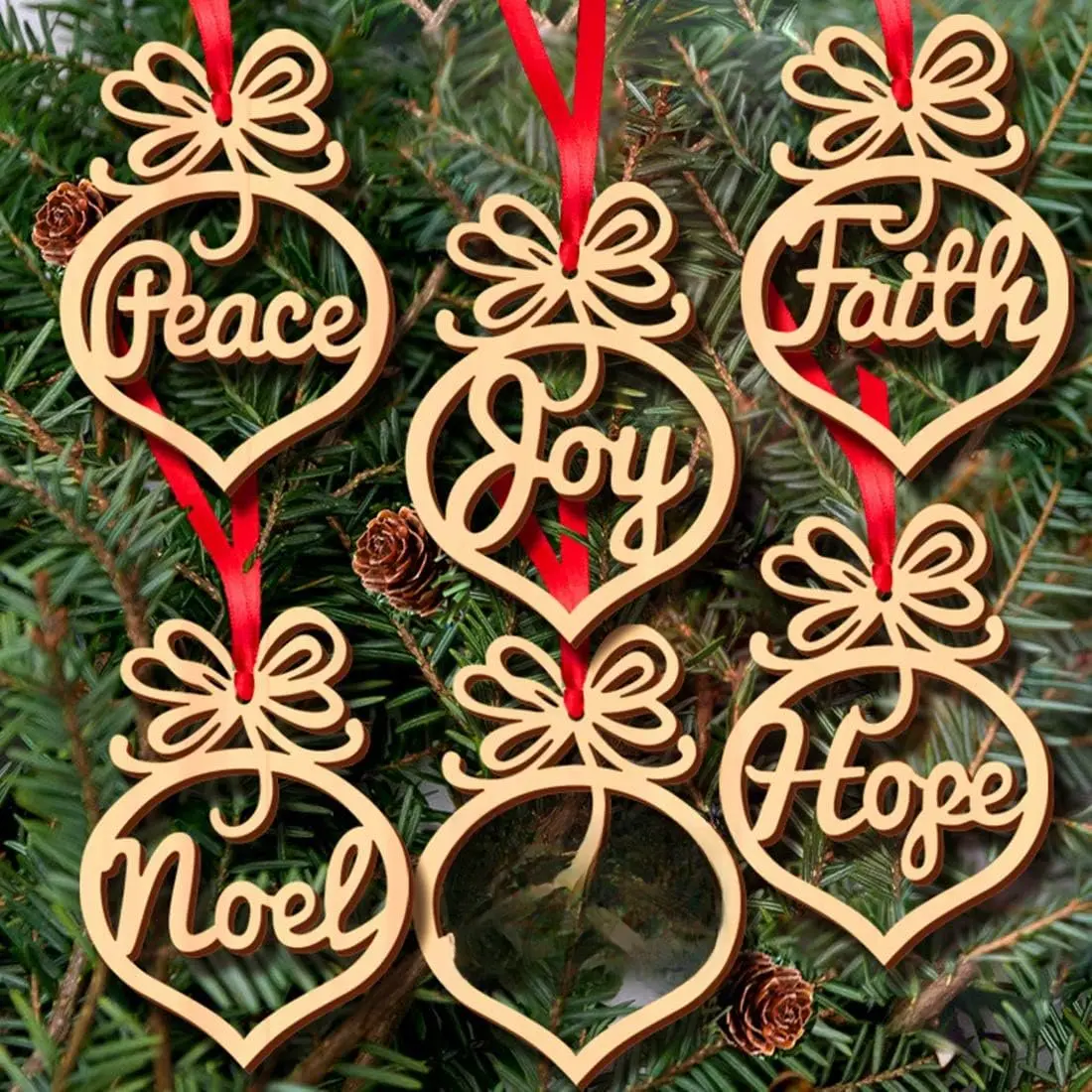 48 Pack Hollow  Letter Ornaments for Church Party Christmas Tree, Wedding Favor, Birthday Decoration