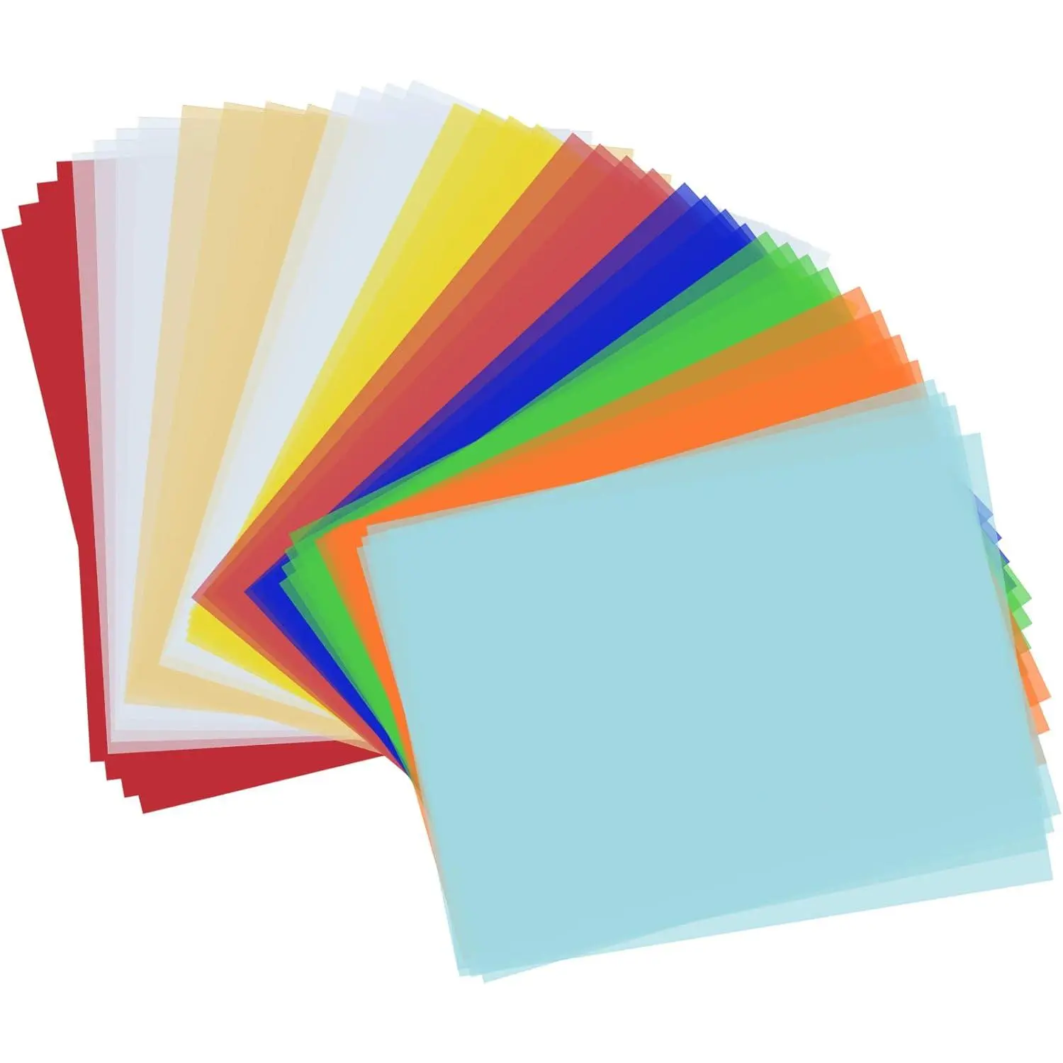 Colored Transparent Vellum Paper 8.5 x 11'' 50 Sheets Translucent Printable Tracing Paper for Drafting Ink Jet Laser Printer Multicolored