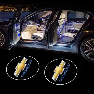 Carbon Fiber Texture Car Door Welcome Light LED Wireless Atmosphere Lamp HD Projector Ghost Shadow Lamp Fits For Chevrolet Captiva Colorado Cruze Spark Malibu Accessories