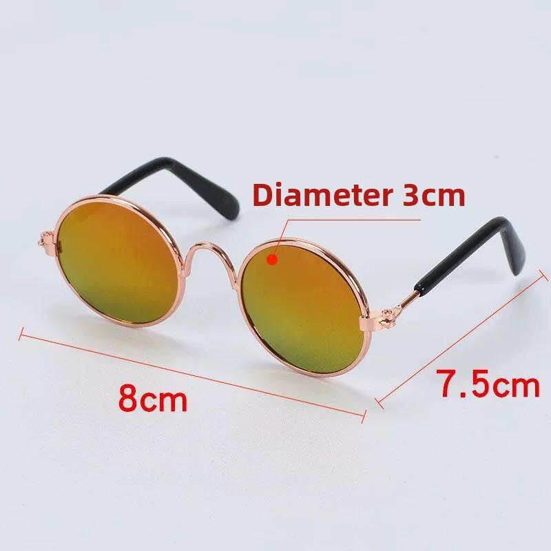 Dog Cat Pet Sunglasses Creative Trendy Sunwear Cute Accessories Mini Eyewear for Small Animals Adjustable Fit Summer Outdoor Play