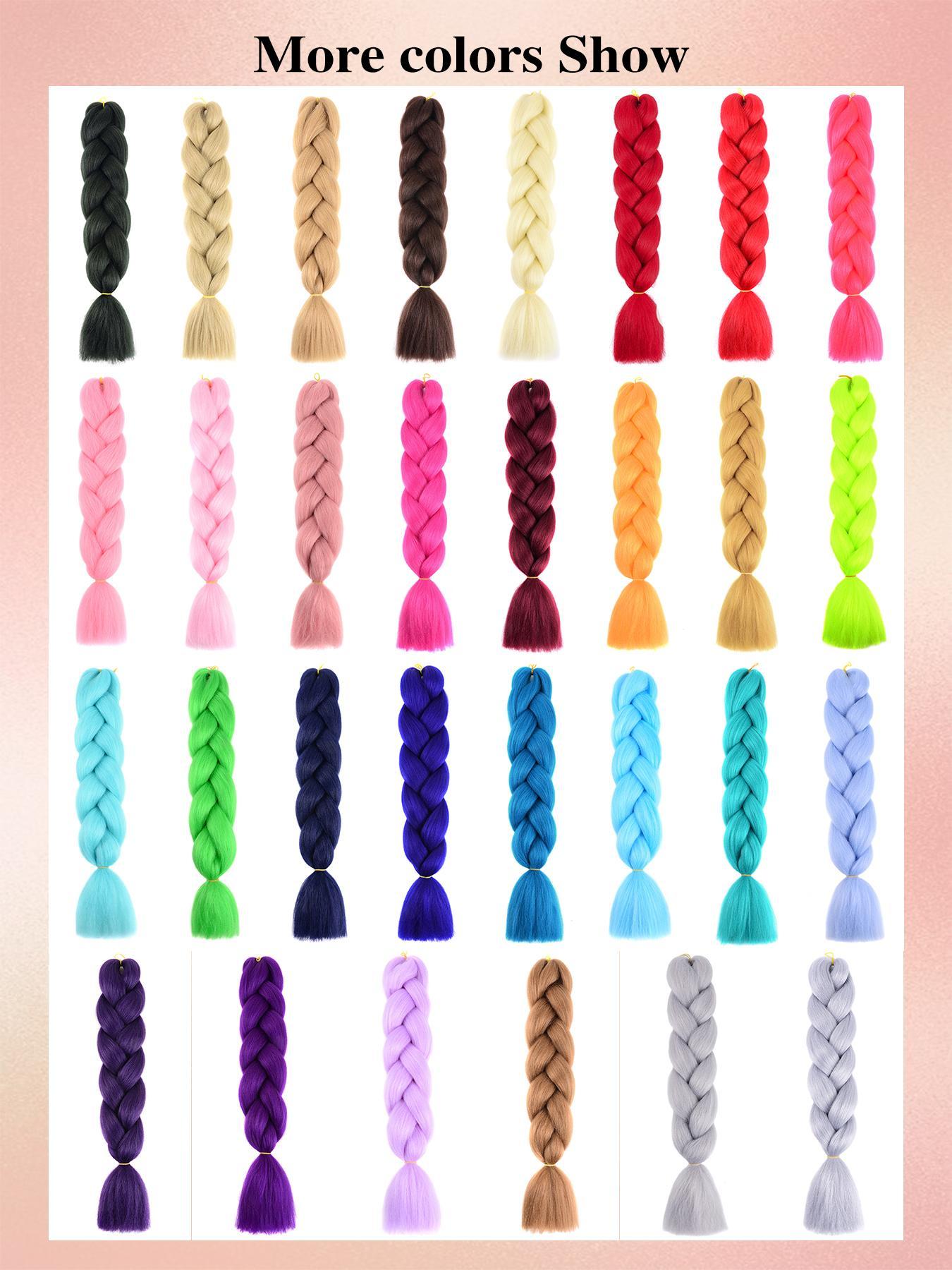 Jumbo Box Braiding Hair Extensions, Colorful Braiding Hair, Synthetic Rainbow Colors Braiding Hair for Women Girls Cosplay Party, Knotless Box Braid