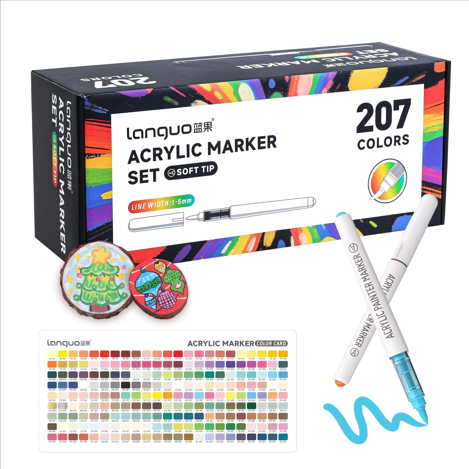 126/207 Color Acrylic Marker Pens, Strong Coverage, Vibrant Colors, Professional Drawing Markers, Ideal for DIY Art, Back-To-School Use