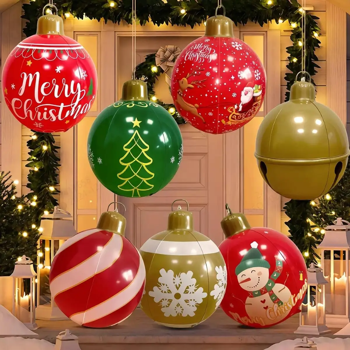 Christmas Inflatable Decoration Ball, New Thick PVC Inflatable Ball, Indoor Outdoor Garden Party Festival Atmosphere Decorations